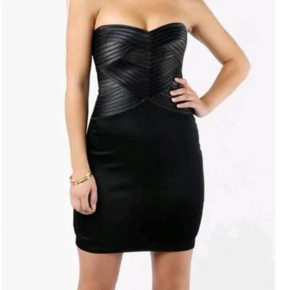 Black BCBGeneration strapless bodycon dress